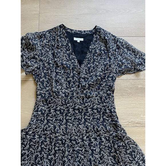 Equipment Femme Women's Blue Floral Silk Layered Mini Dress Size 6 - Picture 2 of 5